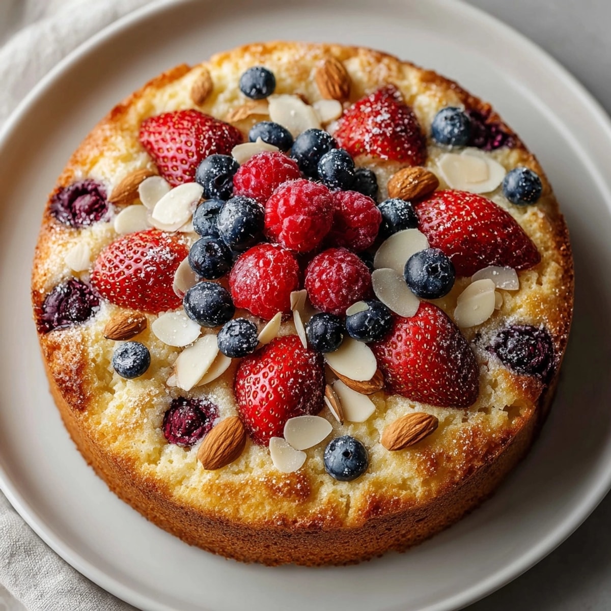 Visualizing a wholesome Protein Berry Yogurt Cake, perfect for breakfast, bursting with berry flavor.