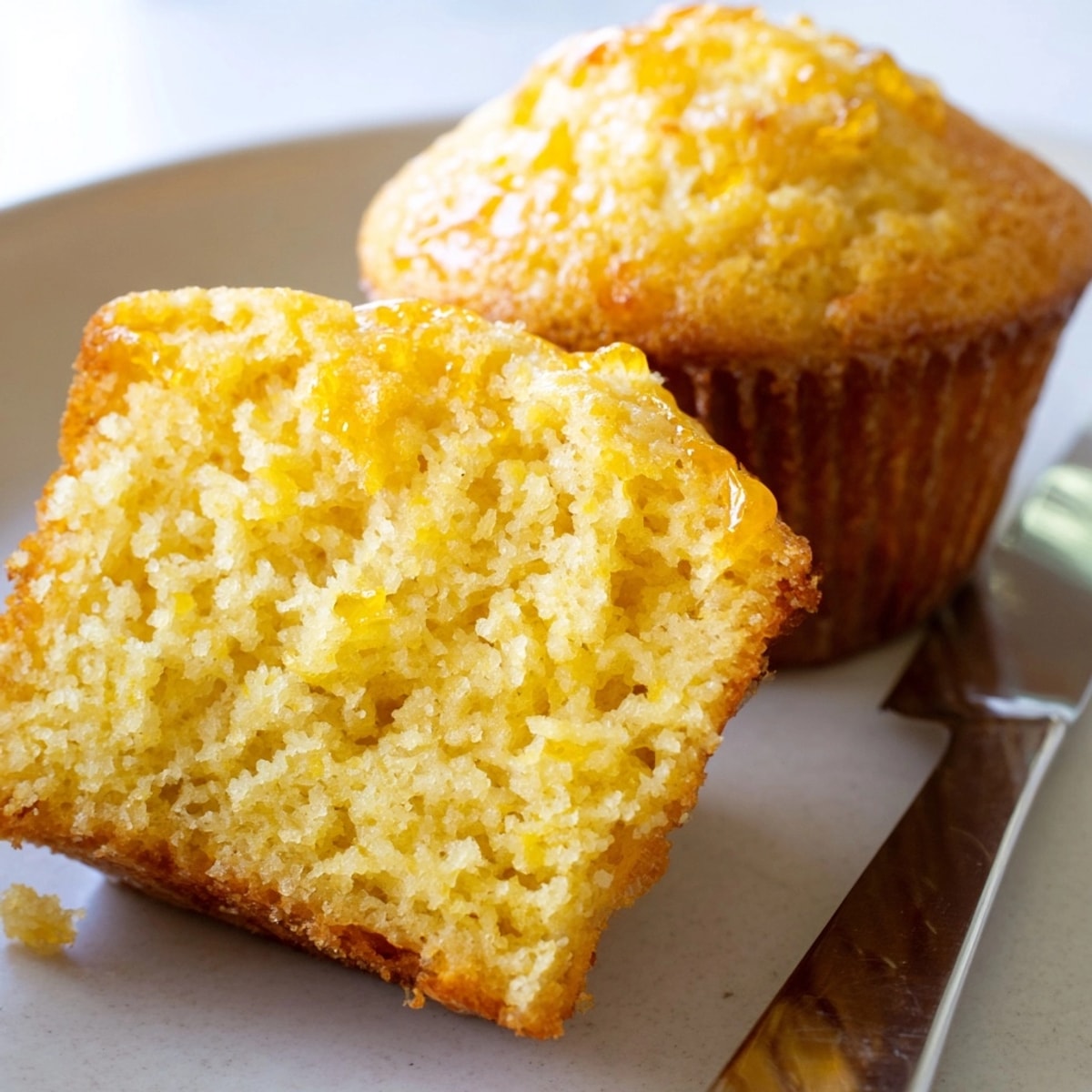 Homemade cornbread muffins cooling on a rack; great with chili, barbecue, or butter.