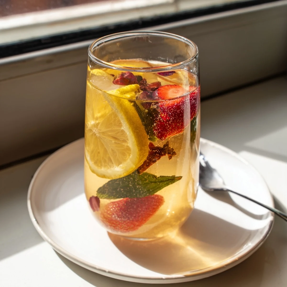 Refreshing kombucha-style home-brew mocktails infused with fresh berries and mint.  