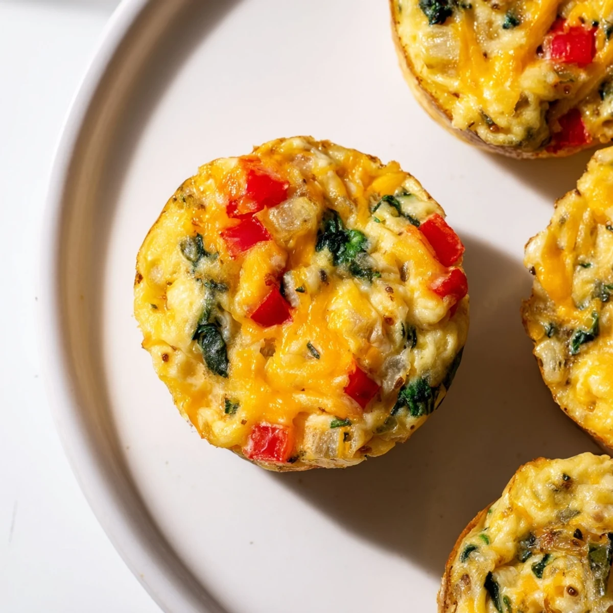 One-Pot Breakfast Casserole Muffins, golden brown and cheesy, ready to enjoy with a fresh cup of coffee.