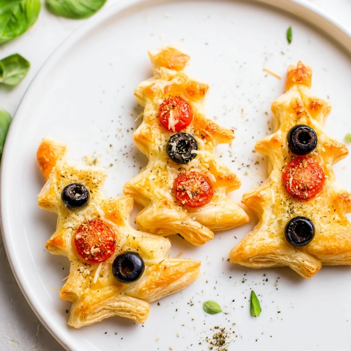 Puff Pastry Christmas Tree Bites