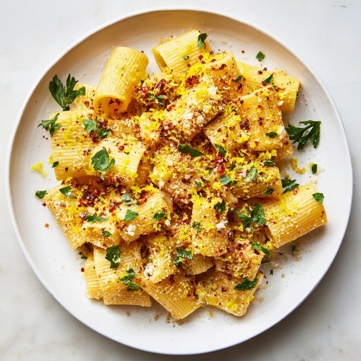 Golden, crispy Spicy Lemon-Parmesan Pasta Chips, perfect appetizer with zesty lemon flavor and chili spice.