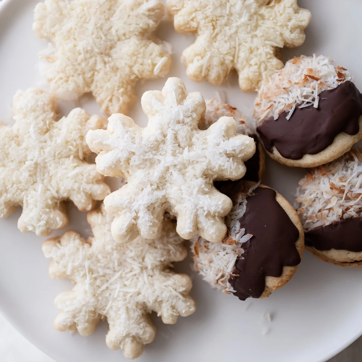 A beautifully arranged Snowflake Dessert Board, overflowing with sweet treats, ready to serve!