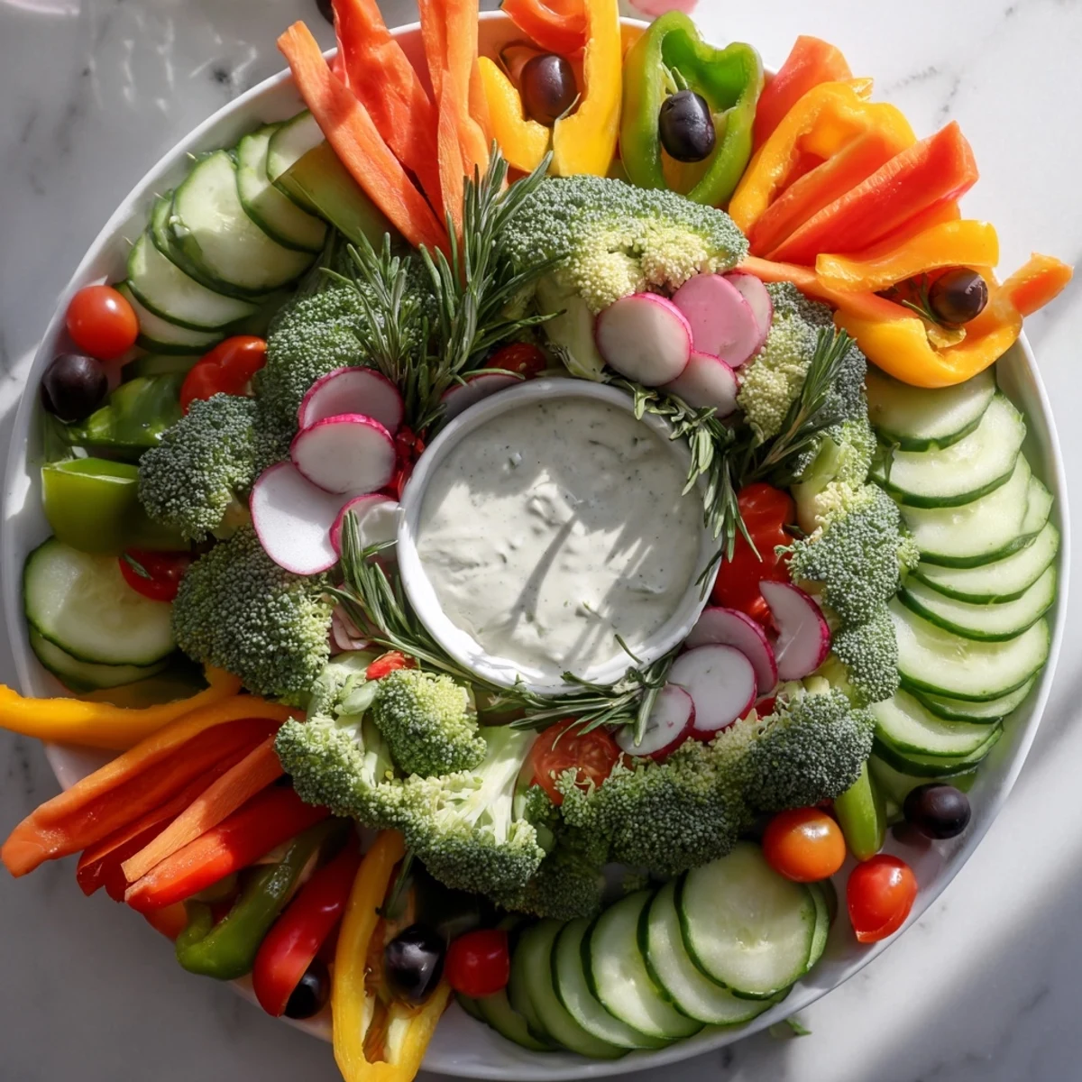 Wreath Veggie Dip Platter
