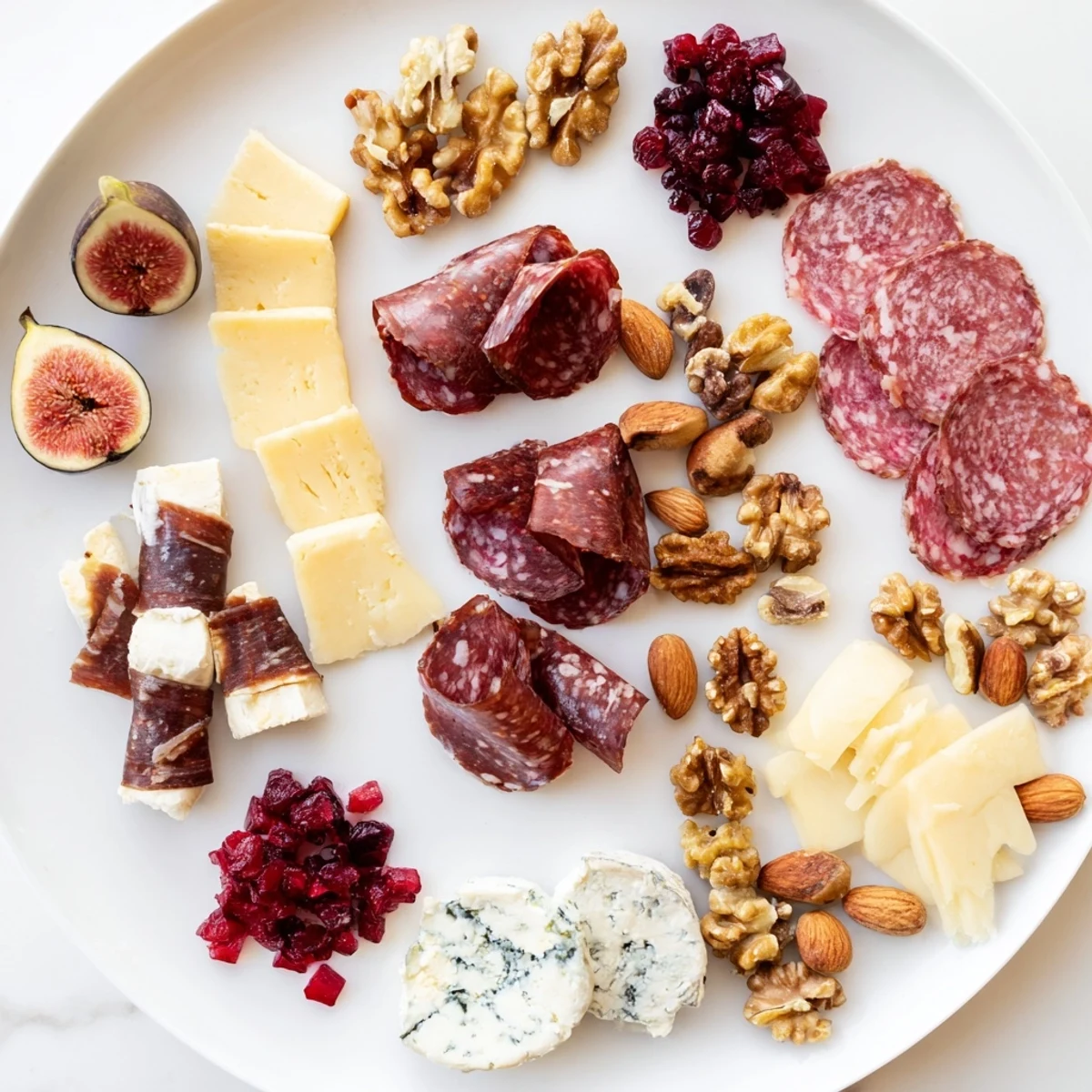 Close-up of a Majestic Venison Charcuterie Platter overflowing with artisan meats and cheeses for a party.