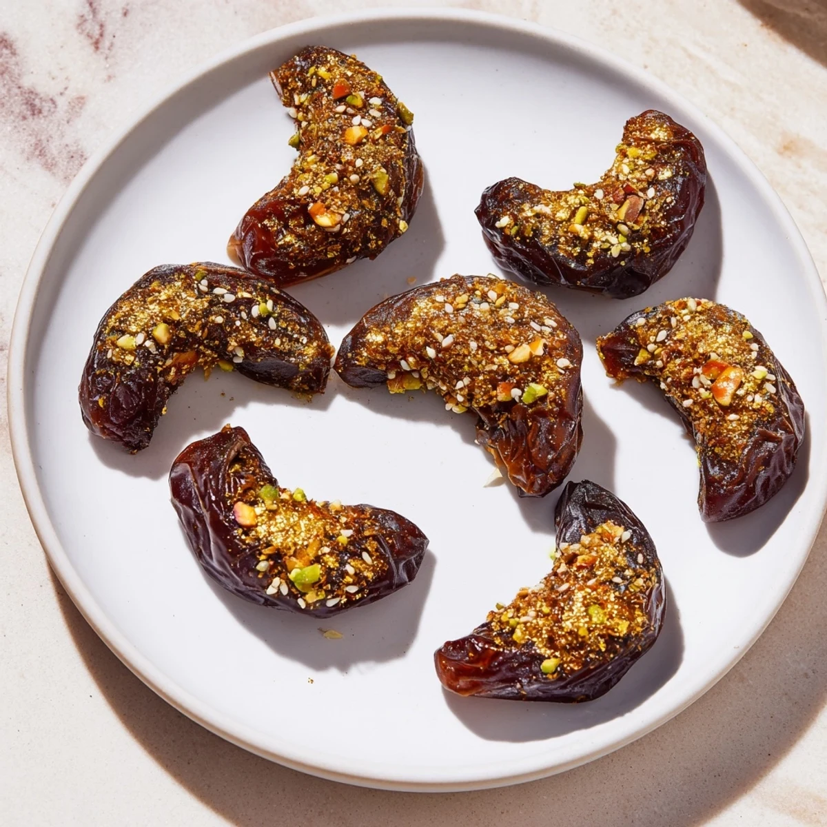 Exquisite Lunar and Star Date Platter filled with citrus and nuts, ready for a special occasion.