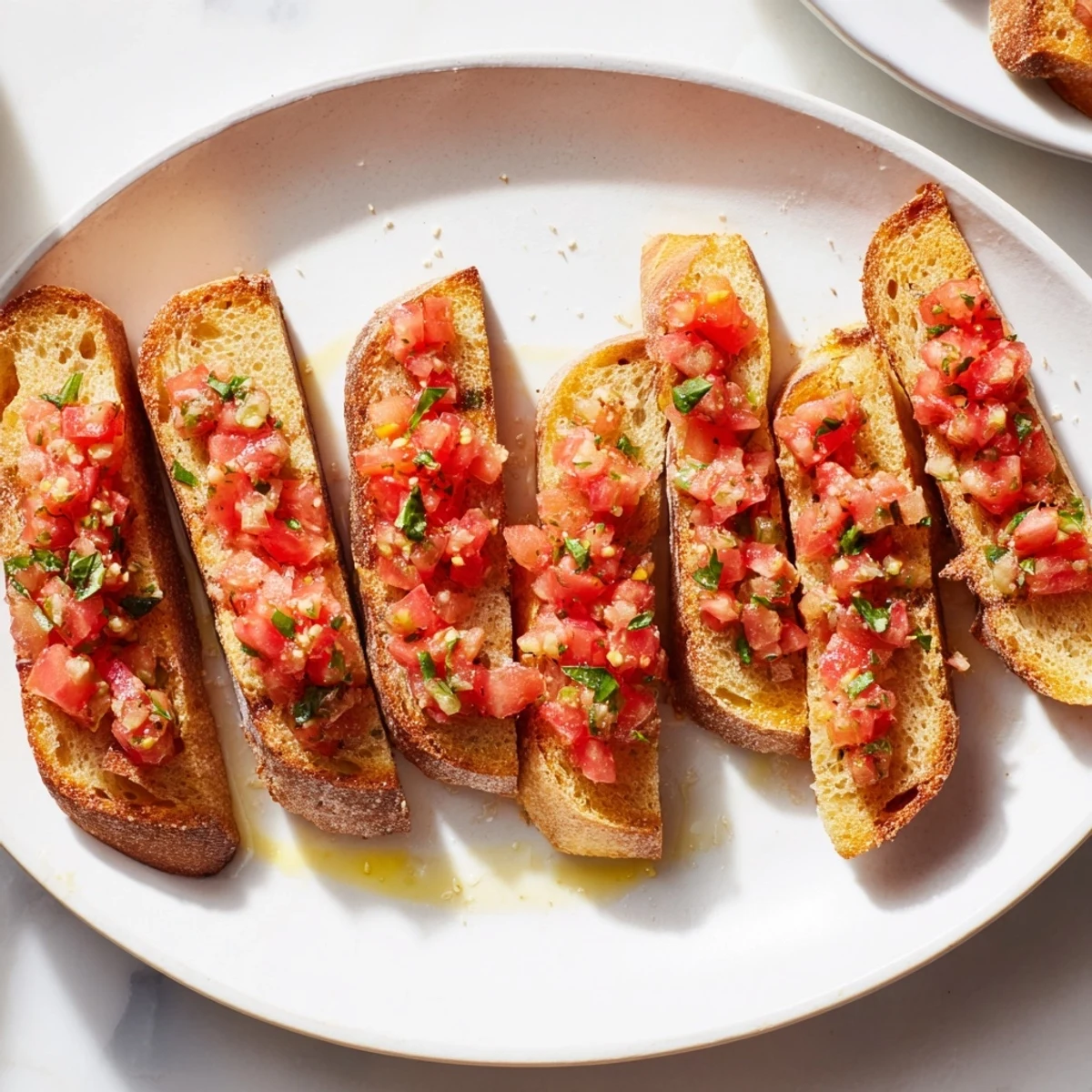 Bruschetta Toasts Diagonal Line