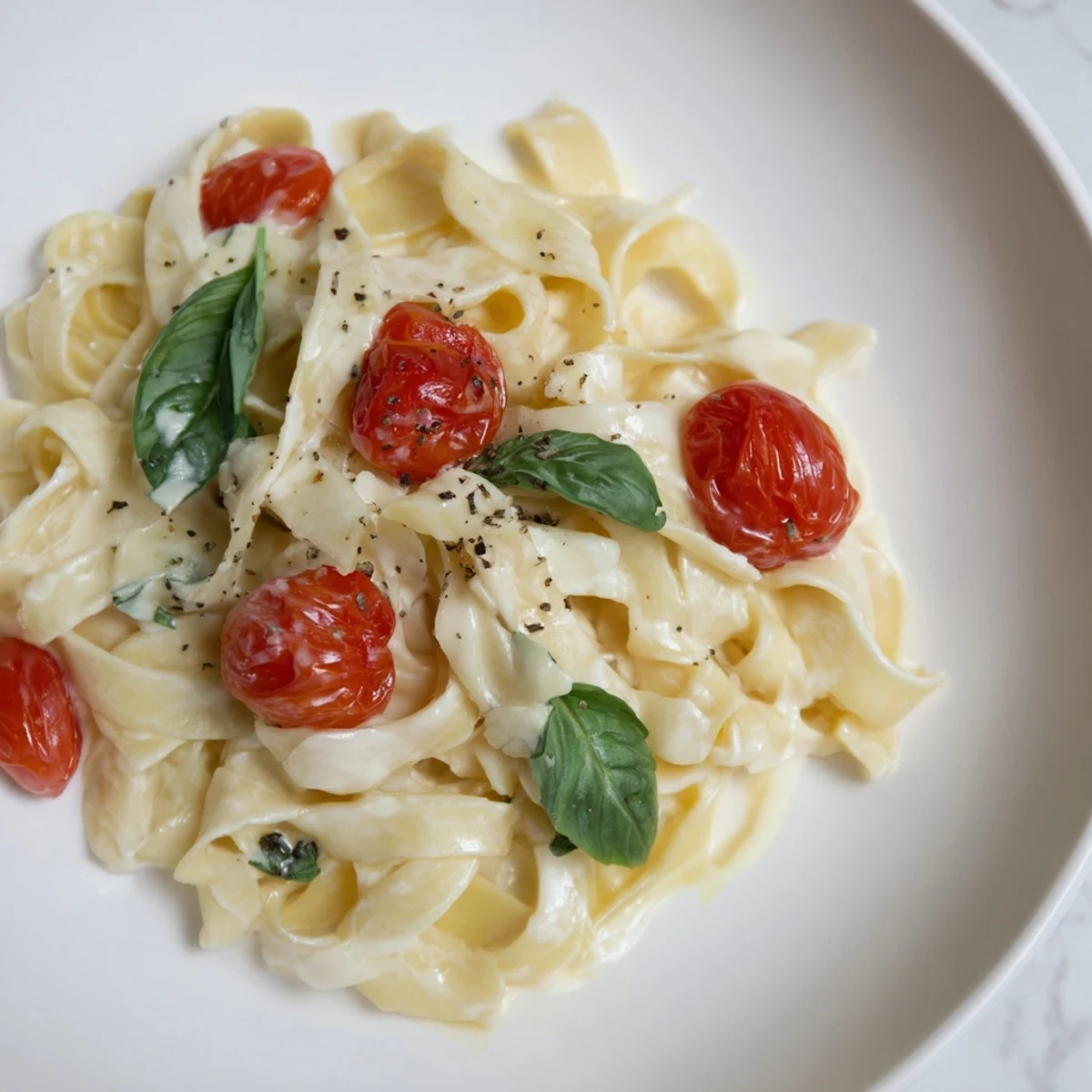 Close-up of bubbling Baked Brie Pasta Sauce, highlighting the creamy texture and sweet tomato flavors.