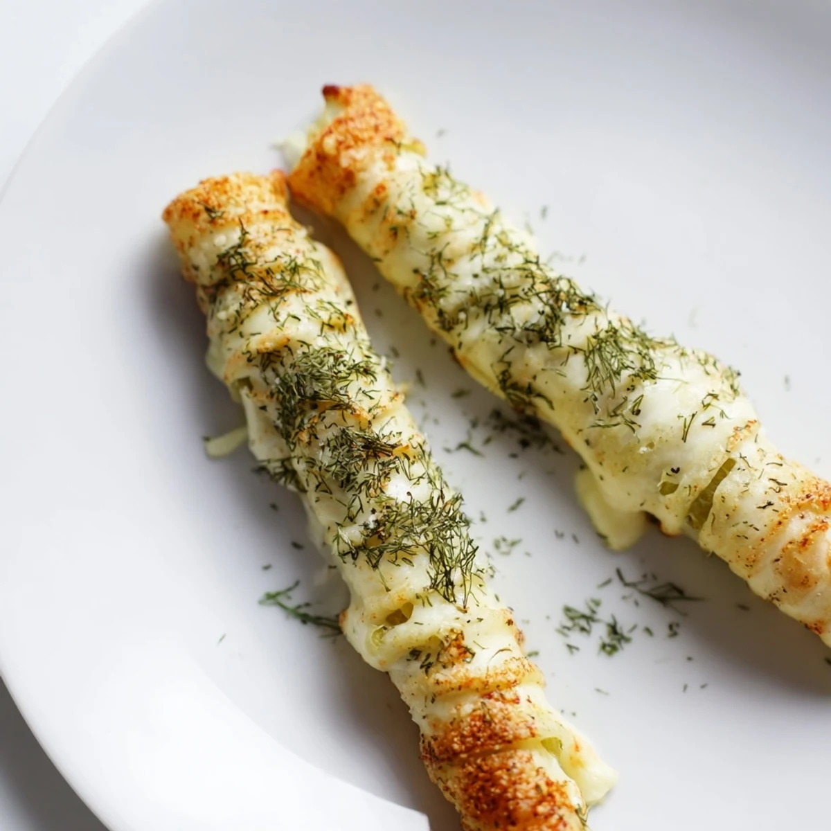 Golden, crispy Melted Cheese Pickle Rolls, a warm, savory appetizer with melted cheese and dill pickles.