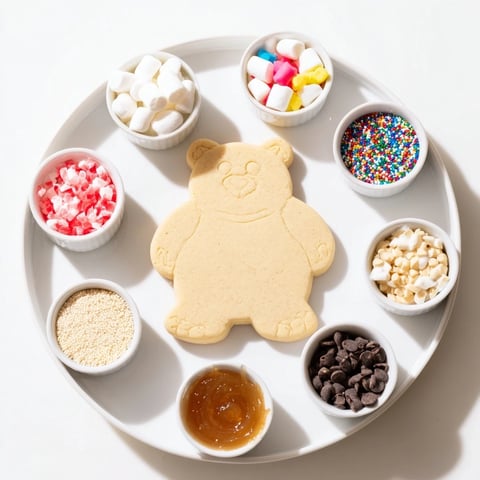 A delightful Cozy Bear Hot Cocoa Board, brimming with warm hot chocolate and sweet treats, ready to enjoy.