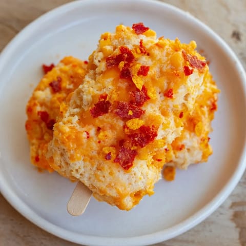 Golden-brown Flamin Hot Spicy Cheddar Biscuit Pops perfect for dipping at parties.  