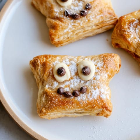 Flaky, baked Sleeping Gingerbread Puff Pastry Pockets dusted with sugar, a comforting holiday treat.
