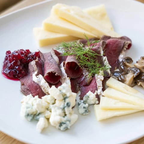 Reindeer Charcuterie Platter, a festive arrangement of meats, cheeses, and accompaniments, ready to serve.