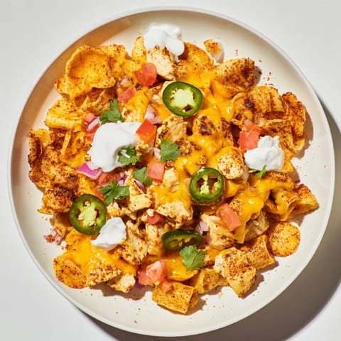 Crispy Pasta Chip Nachos