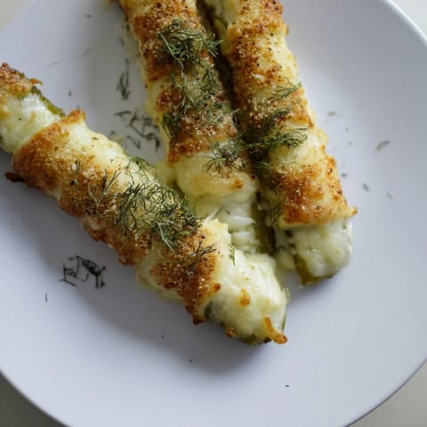 Close-up of freshly cooked Melted Cheese Pickle Rolls, showing gooey cheese and tangy pickle filling, delicious served warm.