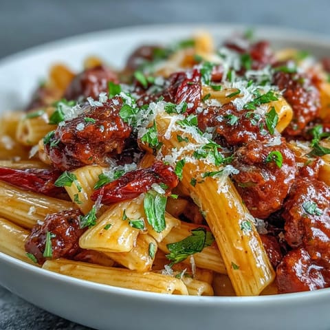 One-Pot Creamy Red Wine Sausage Pasta