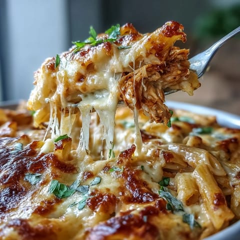 Creamy Buffalo Ranch Chicken Pasta