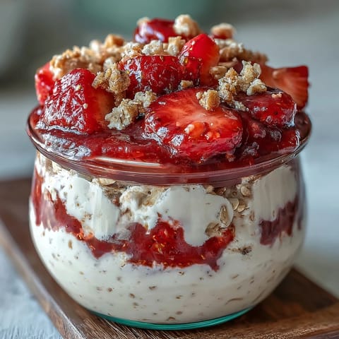 Cottage Cheese Strawberry Oats
