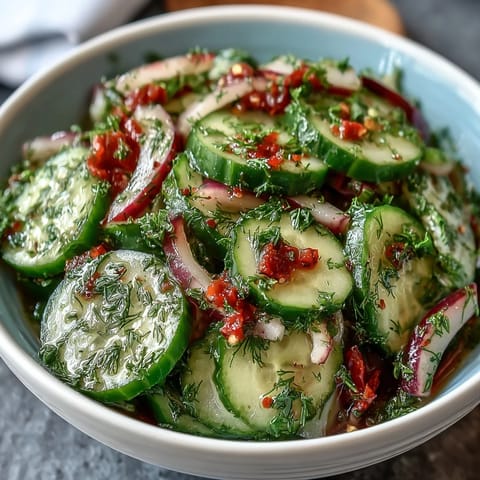 Cucumber Radish Salad with Dill Vinaigrette, a crisp spring side with crunchy cucumbers and peppery radishes.