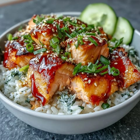 Spicy Mayo Salmon Rice Bowl