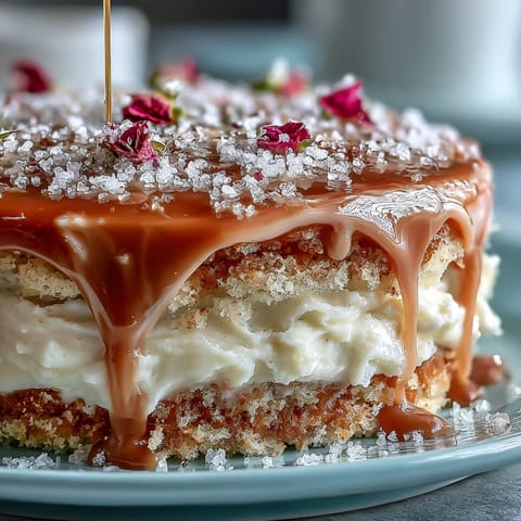 Elegant pink Rosé Velvet Cake with delicate gold drip frosting.