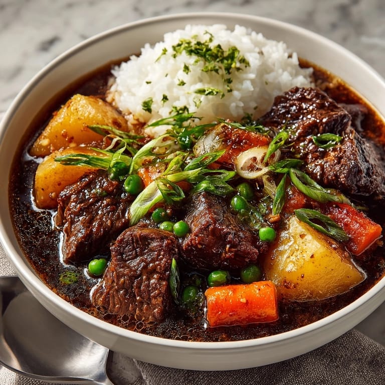 This Slow Cooker Japanese Curry Beef Stew offers a rich, aromatic and satisfying meal ready to serve.