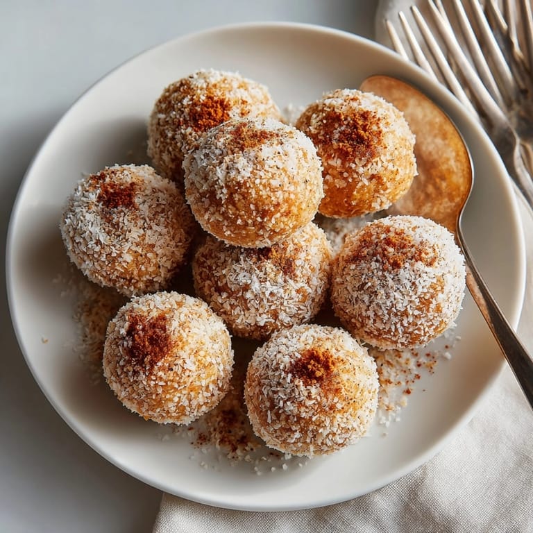 Homemade Pumpkin Spice Snickerdoodle Energy Balls, textured and perfect for grab-and-go snacking.