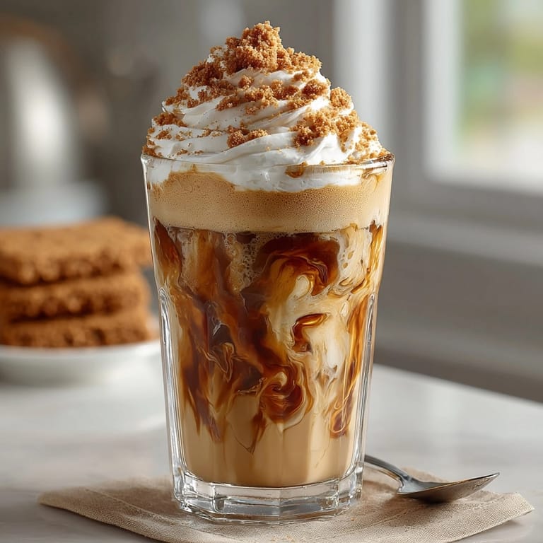 Easy refreshing Iced Biscoff Latte; see the recipe for a quick, delicious summer drink.