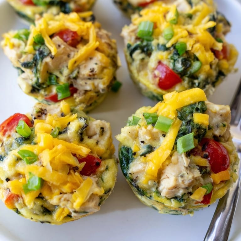 Delicious Avocado Ranch Chicken Egg Cups featuring creamy avocado, protein, and zesty ranch.