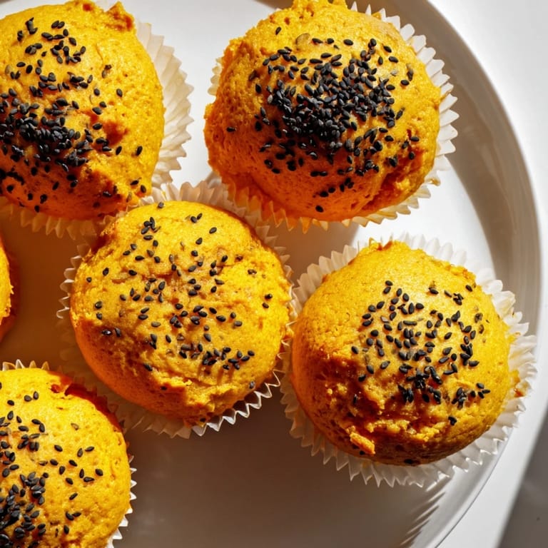 Deliciously fluffy Japanese sesame pumpkin muffins, ideal for breakfast or snacks.  