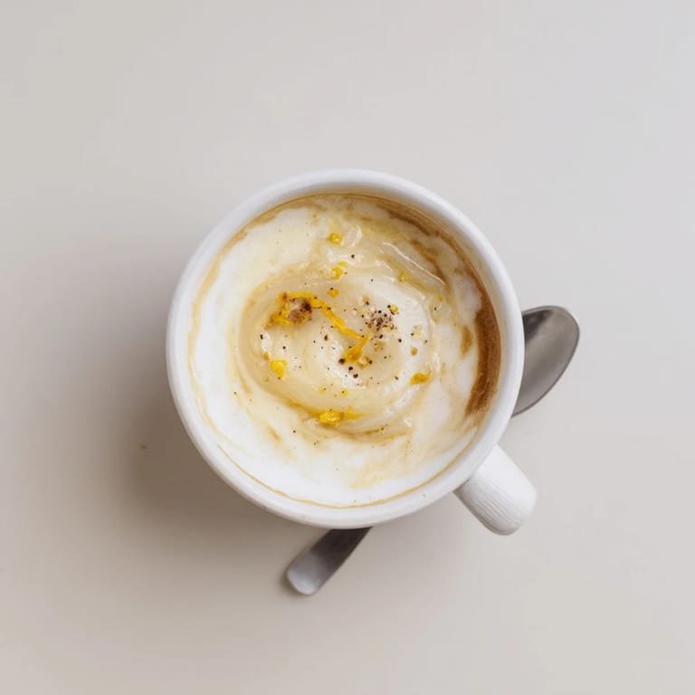 Savor each sip of this bold Onion Latte, perfect for adventurous coffee lovers.