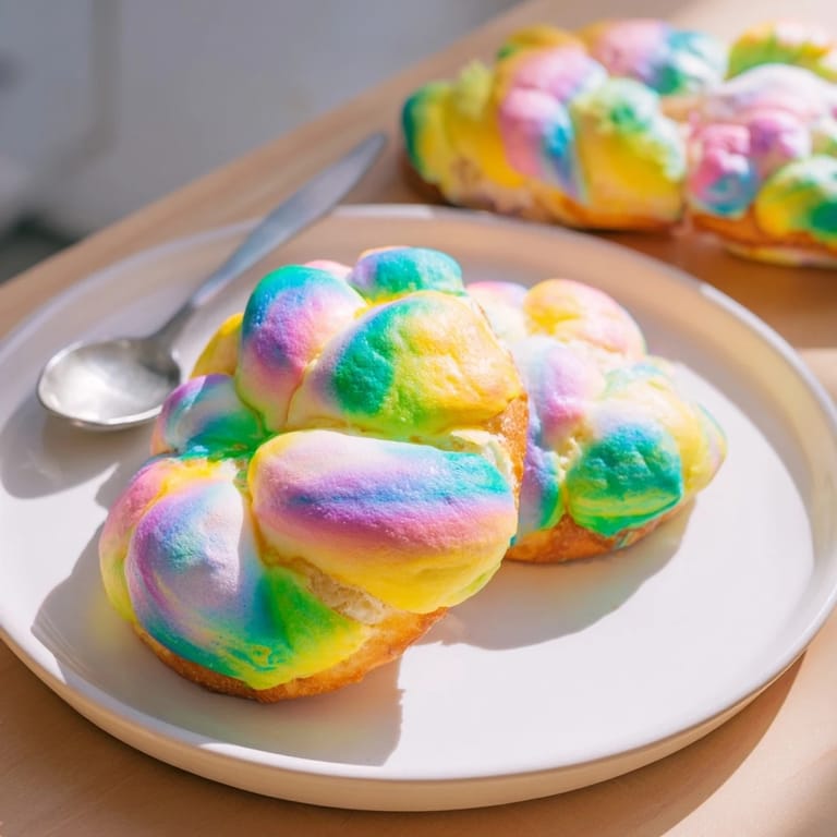 Light and airy Cloud Bread Rainbow Version, a whimsical treat for kids’ parties.