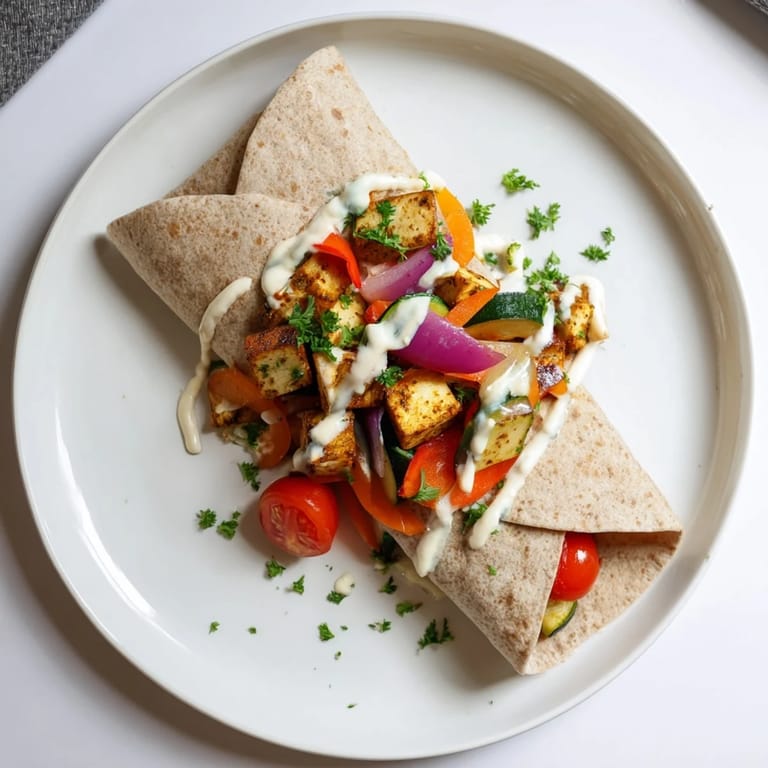 Satisfying vegan viral recipe showcasing crispy roasted tofu and zesty garnishes.