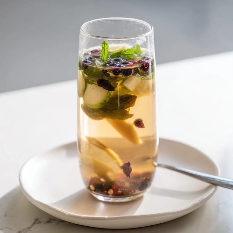 Colorful homemade kombucha mocktails with vibrant fruits, perfect for warm summer days.  