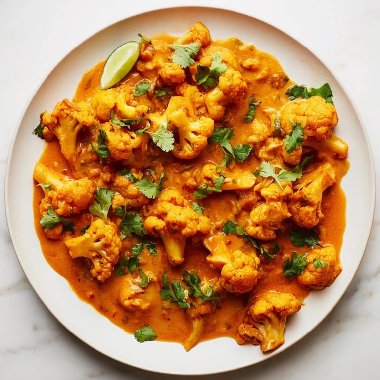 Serving suggestion: Enjoy warm Red Cabbage, Cauliflower & Coconut Dhal with fluffy rice or fresh naan bread.