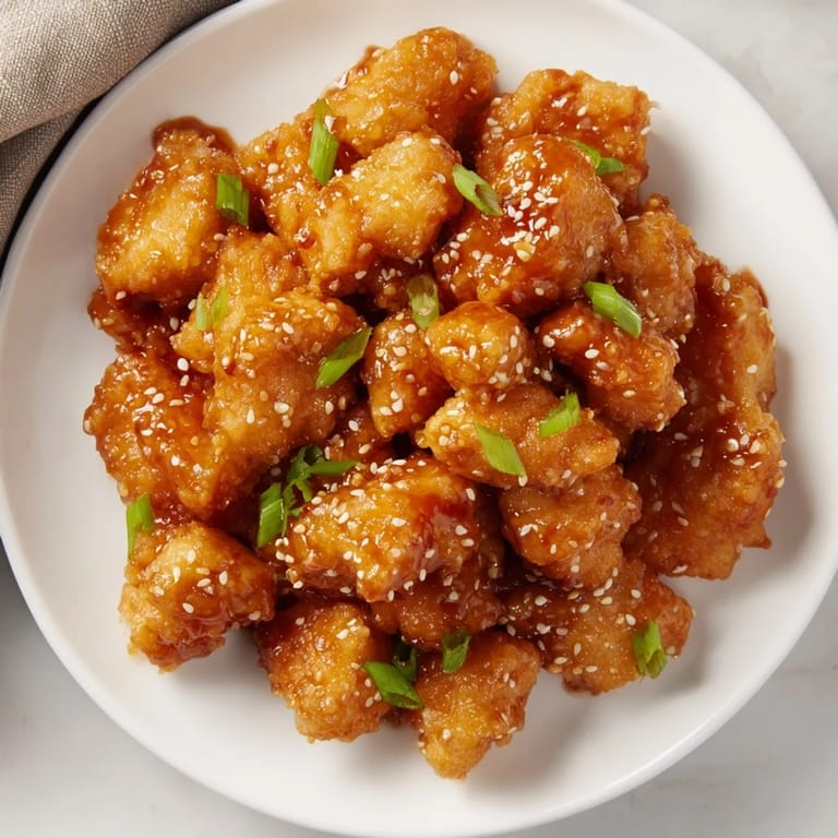 Crispy Honey-Sriracha Chicken Bites, piled high, ready to be enjoyed as a flavorful appetizer.