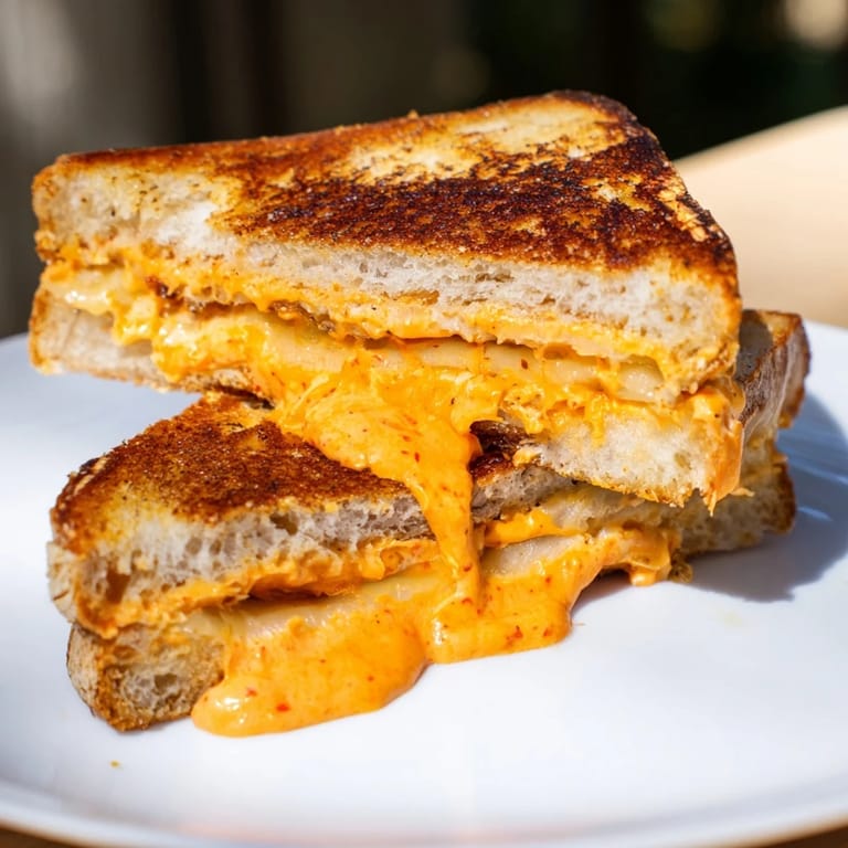 Melting cheddar and Monterey Jack enhance this spicy Spiked Grilled Cheese; a perfect comfort meal.