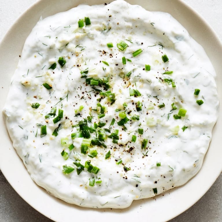 Homemade Greek Yogurt Ranch Dip, a healthy and light appetizer, brimming with fresh herbs for serving.