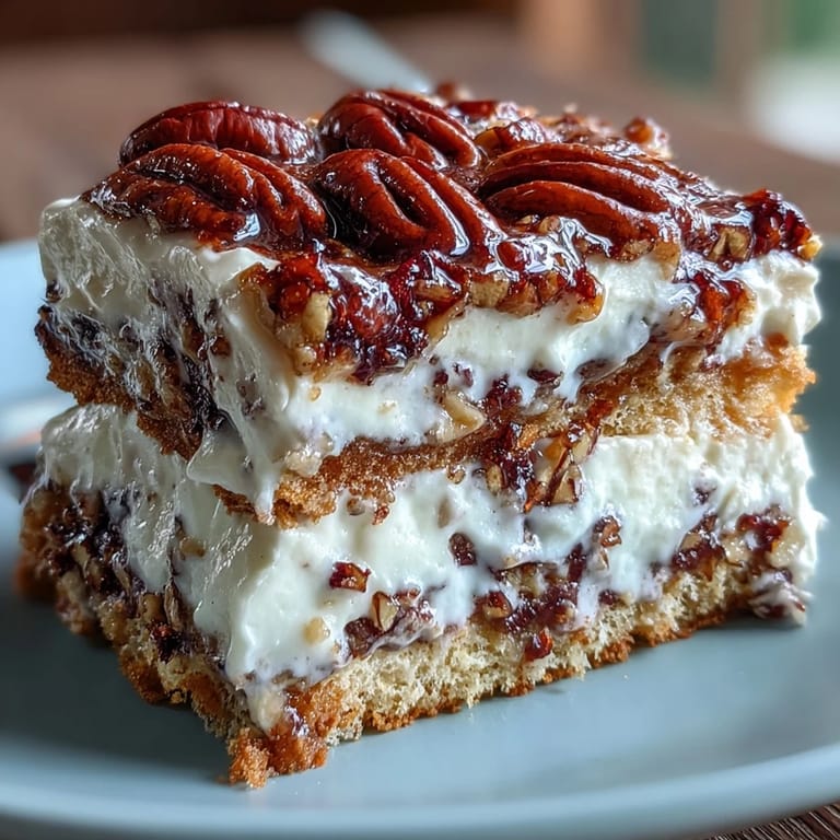 Moist Butter Pecan Tres Leches Cake drizzled with buttery brown sugar sauce, served with a fork and fresh coffee.