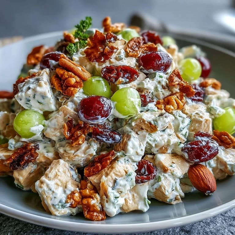 Protein-packed vegan chickpea salad bursting with crisp celery, sweet red grapes, and rich vegan mayo in a bowl.