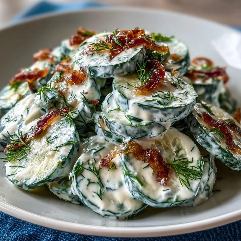 Cool and creamy cucumber salad with fresh dill, ideal for easy entertaining or healthy lunches.