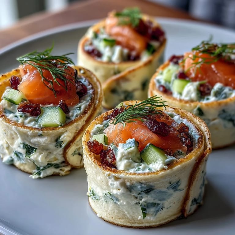 Delicate smoked salmon and cucumber cream cheese pinwheels, an easy make-ahead appetizer for brunches or gatherings.