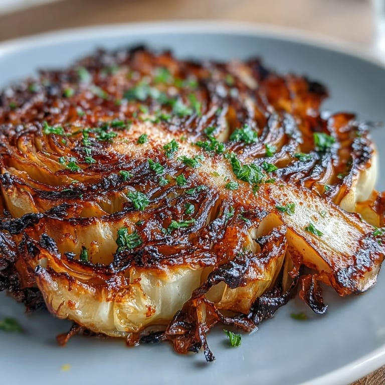 Thick-cut cabbage roasted until crisp-tender, infused with garlic and paprika, then brightened with a splash of lemon juice.