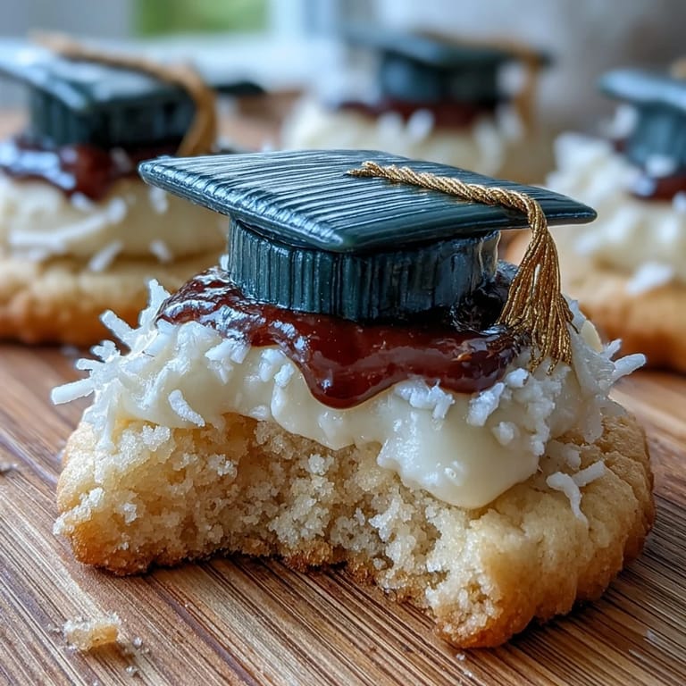 Buttery sugar cookies shaped like diplomas and caps, adorned with intricate black and gold royal icing details for a festive graduation dessert.