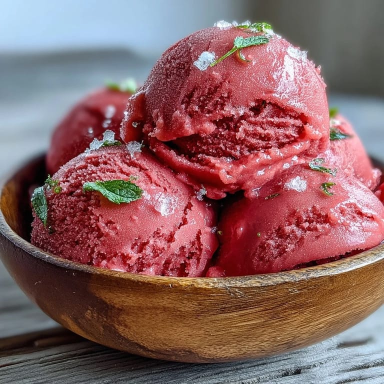 Refreshing 3-Ingredient Watermelon Sorbet served in a bowl, showcasing its icy texture.